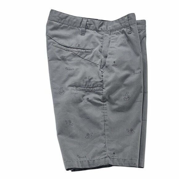 Volcom Mens Gray Cargo Shorts With Nautical Print 29 - Picture 1 of 9